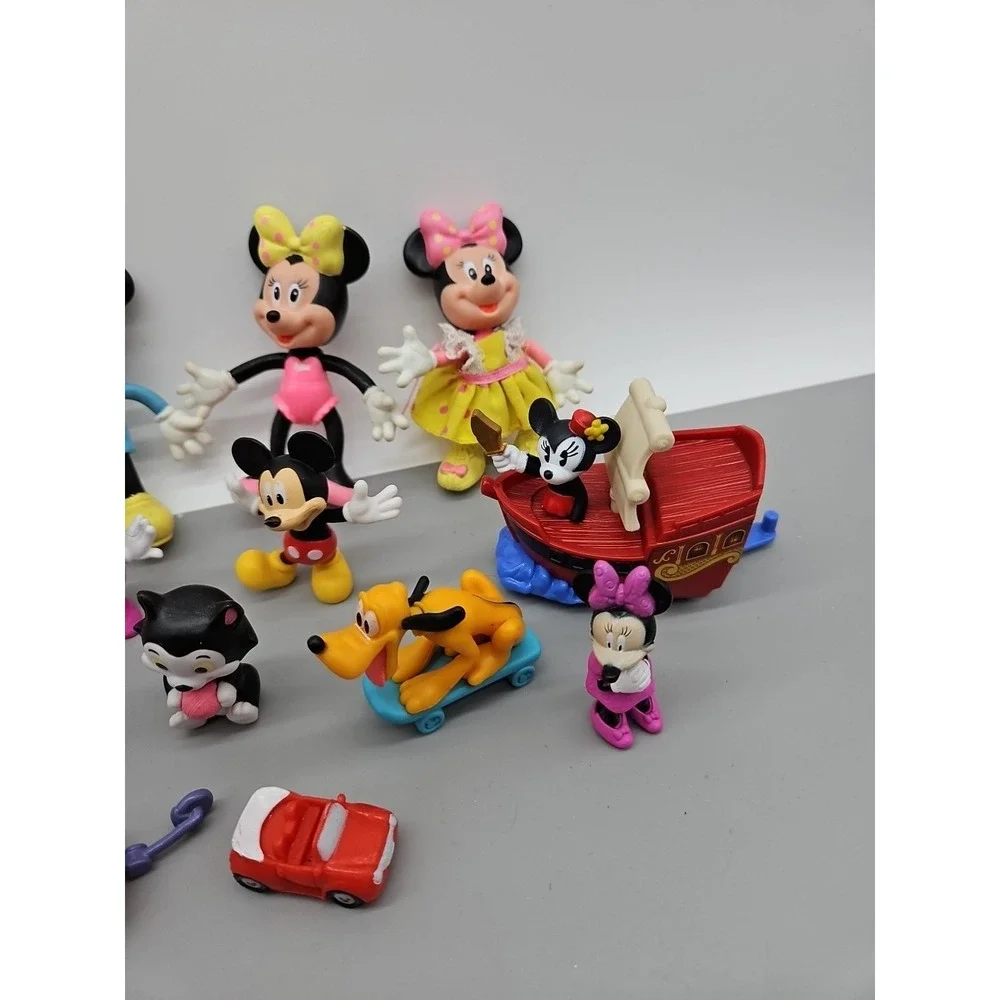 Minnie Mouse Mickey Mouse & Friends Plastic Poseable Figurines Vintage Lot Of 21